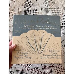 Vintage Silver Radiance Flatware Set: Mid-Century Plastic Silverware, 1950s